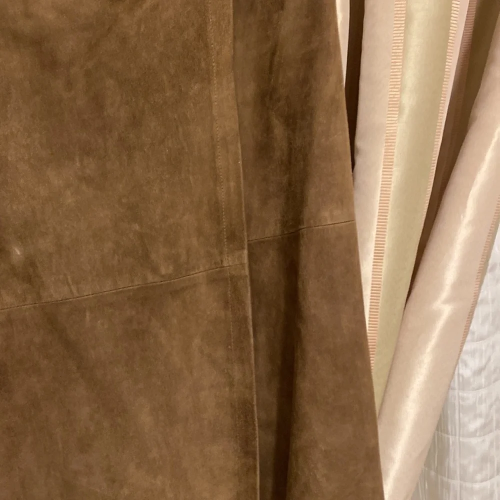 Faconnable brown suede lined skirt wrap knee length-12-Bundle discount - Picture 4 of 12